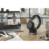 Jabra Evolve2 75 PC Wireless Headset with 8-Microphone Technology - Dual Foam Stereo Headphones with Advanced Active Noise Cancelling, USB-C Bluetooth Adapter and MS Teams-Compatibility - Black