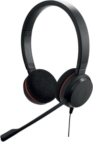 Jabra Evolve 20 Stereo Headset - Microsoft Certified Headphones for VoIP Softphone with Passive Noise Cancelling - USB-C/A - Black