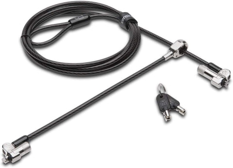Kensington NanoSaver Twin Keyed Lock - Master Cable Lock Black 1.8 m – Cable Lock (Black, Key, Laptop, Pass-partout, Carbon Steel, 1.8 m)