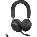 Jabra Evolve2 75 PC Wireless Headset with 8-Microphone Technology - Dual Foam Stereo Headphones with Advanced Active Noise Cancelling, USB-C Bluetooth Adapter and MS Teams-Compatibility - Black