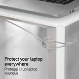 Câble de sécurité PC de 1,8 m, Nano Saver, Acier antivol pour Ordinateur Portable, Emplacement de sécurité Kensington Nanosaver, 2 clés, Verrouillage de Protection Nano Saver, revêtement PVC