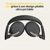 Jabra Evolve2 65 Flex Wireless Bluetooth Stereo Headset with ClearVoice Noise Cancelling Technology and Hybrid ANC - MS Teams Certified - Black