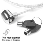 Câble de sécurité PC de 1,8 m, Nano Saver, Acier antivol pour Ordinateur Portable, Emplacement de sécurité Kensington Nanosaver, 2 clés, Verrouillage de Protection Nano Saver, revêtement PVC
