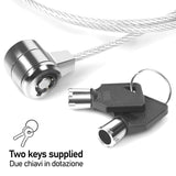 Câble de sécurité PC de 1,8 m, Nano Saver, Acier antivol pour Ordinateur Portable, Emplacement de sécurité Kensington Nanosaver, 2 clés, Verrouillage de Protection Nano Saver, revêtement PVC