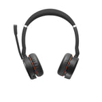 Jabra Evolve 75 MS Wireless Headset, Stereo – Includes Link 370 USB Adapter – Bluetooth Headset with World-Class Speakers, Active Noise-Cancelling Microphone, All Day Battery