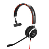 Jabra Evolve 40 MS Mono Headphones - Microsoft Certified Headphones for VoIP Softphone with Passive Noise Cancellation - USB Cable with Controller - Black