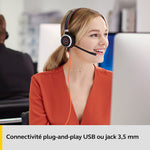 Jabra Evolve 40 MS Mono Headphones - Microsoft Certified Headphones for VoIP Softphone with Passive Noise Cancellation - USB Cable with Controller - Black
