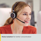 Jabra Evolve 40 MS Mono Headphones - Microsoft Certified Headphones for VoIP Softphone with Passive Noise Cancellation - USB Cable with Controller - Black