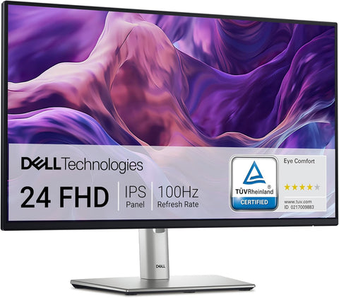 Dell P2425H 24" Full HD (1920x1080) Écran PC, 100Hz, IPS, 5ms, 99% sRGB, USB-C, DisplayPort, HDMI, VGA, 4X USB, Garantie 3 Ans, Noir