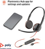 Plantronics - Blackwire 3225 - Dual wired headset (stereo) with boom mic - USB-C to connect to your mobile, PC or Mac