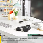 Jabra Evolve2 75 PC Wireless Headset with 8-Microphone Technology - Dual Foam Stereo Headphones with Advanced Active Noise Cancelling, USB-C Bluetooth Adapter and MS Teams-Compatibility - Black