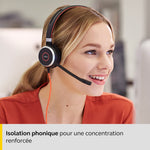 Jabra Evolve 40 MS Mono Headphones - Microsoft Certified Headphones for VoIP Softphone with Passive Noise Cancellation - USB Cable with Controller - Black