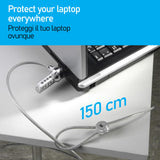 Câble de sécurité PC de 1,8 m, Nano Saver, Acier antivol pour Ordinateur Portable, Emplacement de sécurité Kensington Nanosaver, 2 clés, Verrouillage de Protection Nano Saver, revêtement PVC