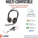 Plantronics Poly Blackwire 5220 - Caque Filaire (Stéréo, USB-A + Jack 3,5mm, Télécommande) Black