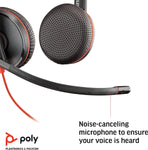 Plantronics - Blackwire 3225 - Dual wired headset (stereo) with boom mic - USB-C to connect to your mobile, PC or Mac
