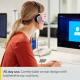 Jabra Evolve 40 MS Mono Headphones - Microsoft Certified Headphones for VoIP Softphone with Passive Noise Cancellation - USB Cable with Controller - Black