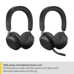 Jabra Evolve2 75 PC Wireless Headset with 8-Microphone Technology - Dual Foam Stereo Headphones with Advanced Active Noise Cancelling, USB-C Bluetooth Adapter and MS Teams-Compatibility - Black