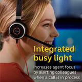 Jabra Evolve 40 MS Mono Headphones - Microsoft Certified Headphones for VoIP Softphone with Passive Noise Cancellation - USB Cable with Controller - Black