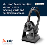 Poly - Voyager Focus 2 Office USB-A (Plantronics) - Bluetooth Stereo Headset with Boom Mic - USB-A PC/Mac/Desk Phone Compatible - Active Noise Canceling - Works with Teams (Certified), Zoom & More