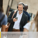 Jabra Evolve2 75 PC Wireless Headset with 8-Microphone Technology - Dual Foam Stereo Headphones with Advanced Active Noise Cancelling, USB-C Bluetooth Adapter and MS Teams-Compatibility - Black