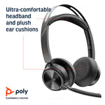 Poly - Voyager Focus 2 Office USB-A (Plantronics) - Bluetooth Stereo Headset with Boom Mic - USB-A PC/Mac/Desk Phone Compatible - Active Noise Canceling - Works with Teams (Certified), Zoom & More