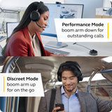 Jabra Evolve2 75 PC Wireless Headset with 8-Microphone Technology - Dual Foam Stereo Headphones with Advanced Active Noise Cancelling, USB-C Bluetooth Adapter and MS Teams-Compatibility - Black