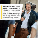 Jabra Evolve2 75 PC Wireless Headset with 8-Microphone Technology - Dual Foam Stereo Headphones with Advanced Active Noise Cancelling, USB-C Bluetooth Adapter and MS Teams-Compatibility - Black
